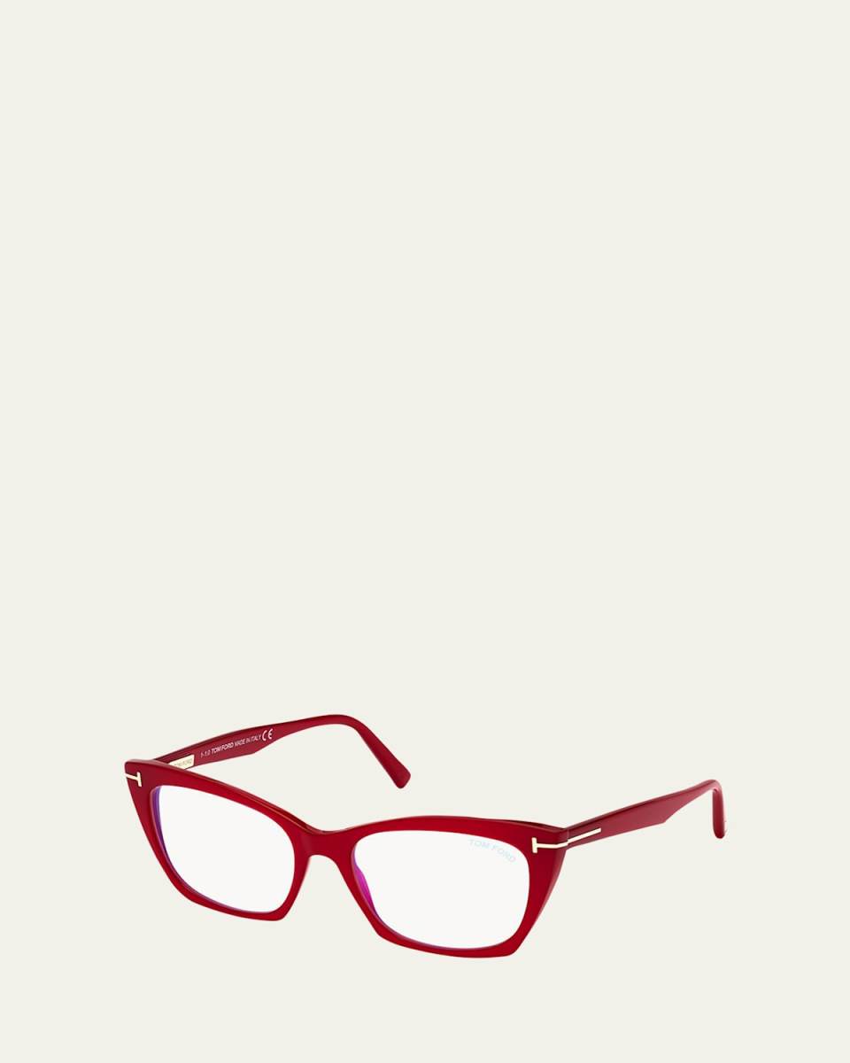 Blue Block Acetate Cat-Eye Optical Glasses